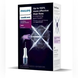 Philips Sonicare Electric Cordless Power Flosser 3000, White, HX3826/21 black